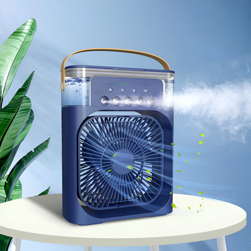 4-In-1 Multi-Functional Portable Air Humidifier Cooling USB Fan With 7-Color Night Light...